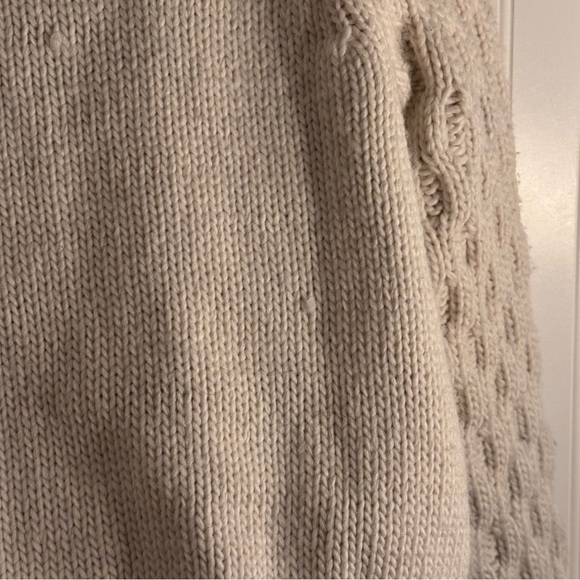 H&M Cable Knit Chunky Cropped Turtleneck Sweater Cream Women’s Size Small - Picture 8 of 13
